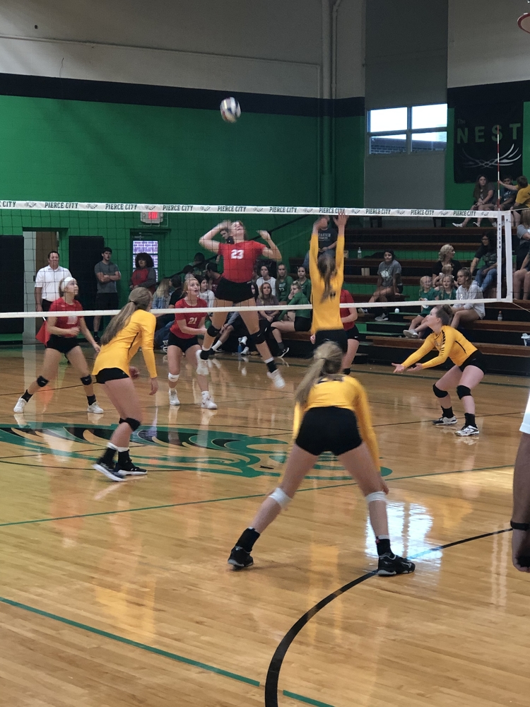 Pleasant Hope Volleyballers in action Tuesday, August 27th in Pierce City Jamboree.