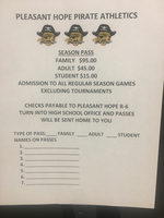 Season Athletic Passes Available at the High School Office