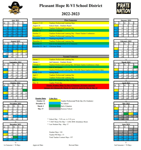 PHR6 Calendar